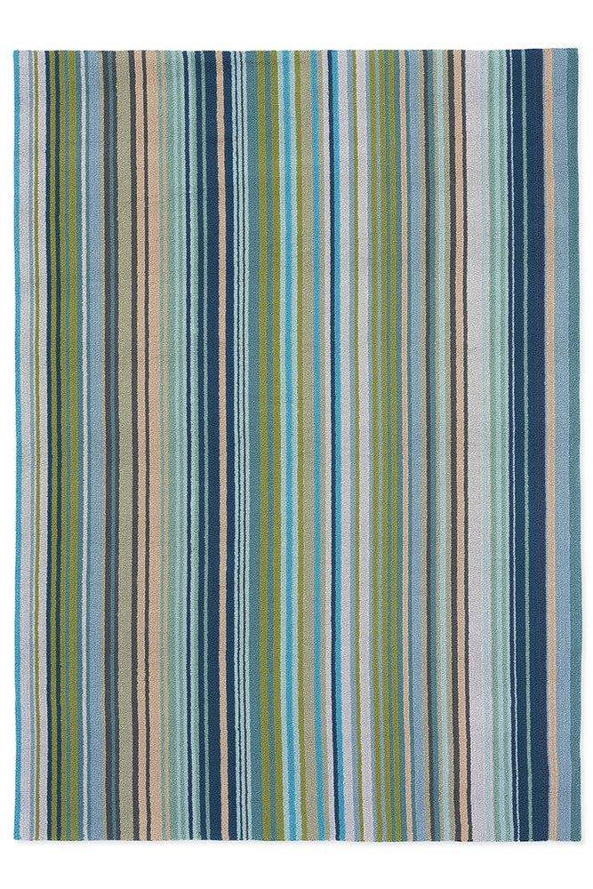 Harlequin Spectro Stripes Marine Outdoor Designer Rug