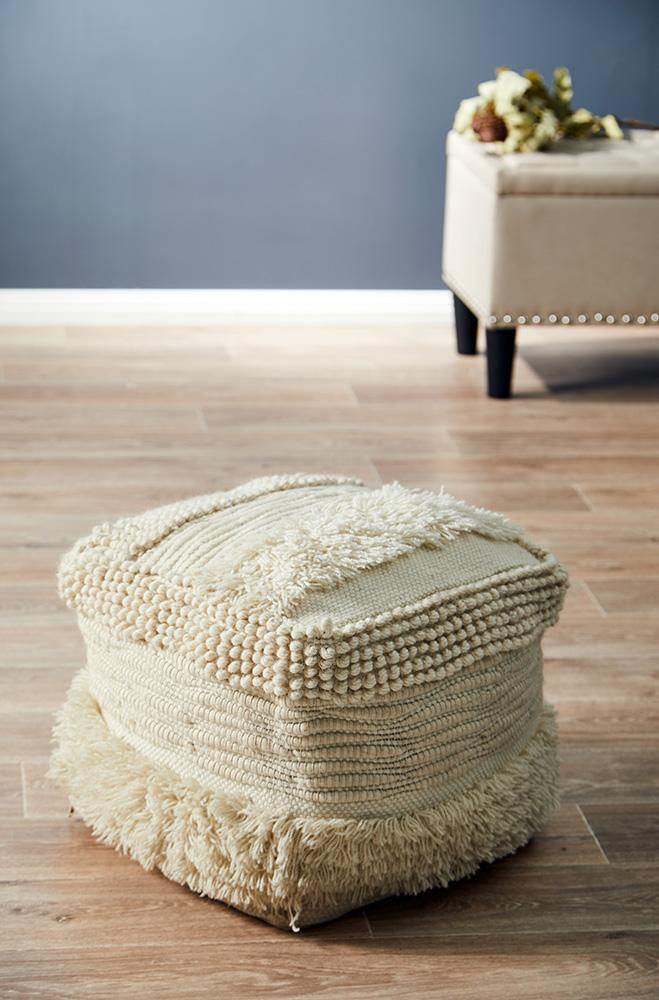 ICONIC RUGS 502 Ivory Ottoman - ICONIC RUGS