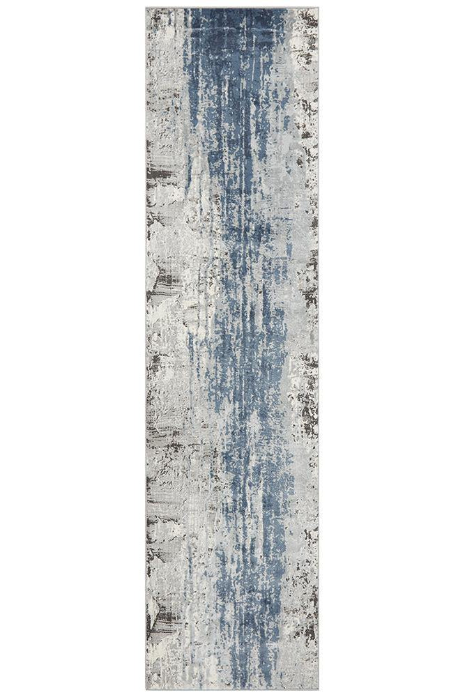 Kendra Roxana Distressed Timeless Rug Blue Grey White - ICONIC RUGS