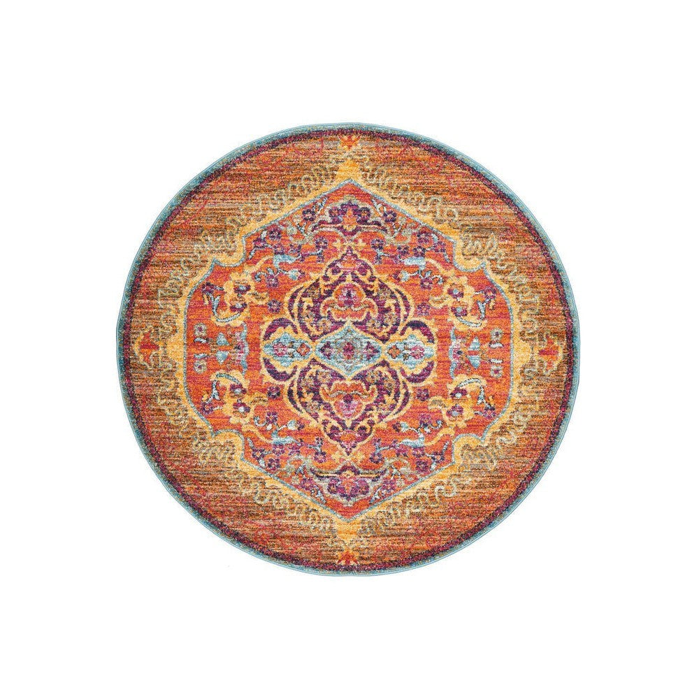 Perth Tangerine Round Rug