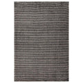 Allie Black Cotton Rayon Rug featuring striped pattern in black, charcoal and grey on white background, machine-made cotton-rayon