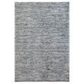 Allie Indigo Cotton Rayon Rug featuring abstract distressed texture in indigo, navy, steel blue on white background, machine-woven