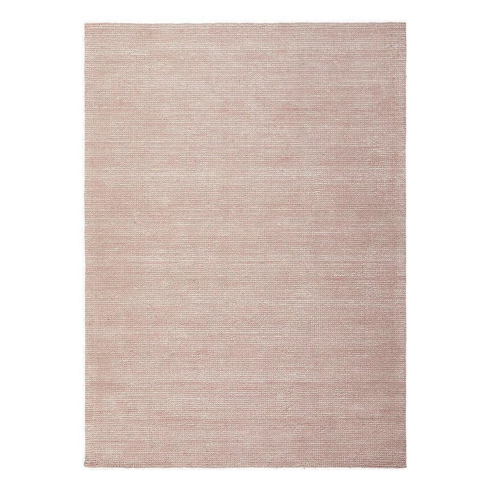 Allie Rose Cotton Rayon Rug featuring solid pink gradient in blush rose and dusty pink on white background, machine-woven cotton-rayon blend