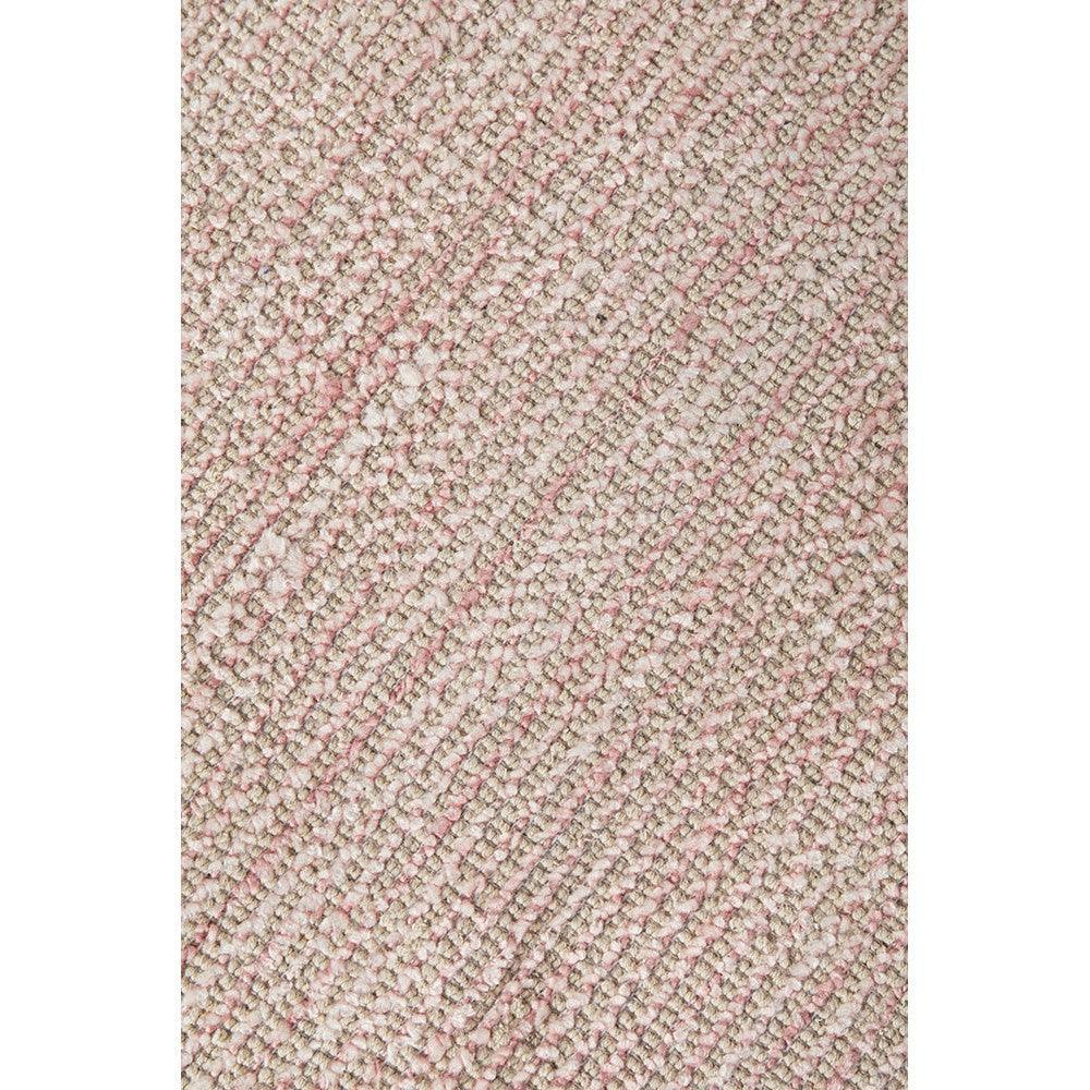 Allie Rose Rug featuring textured boucle in rose pink, blush and beige on ivory background, machine-woven cotton-rayon blend