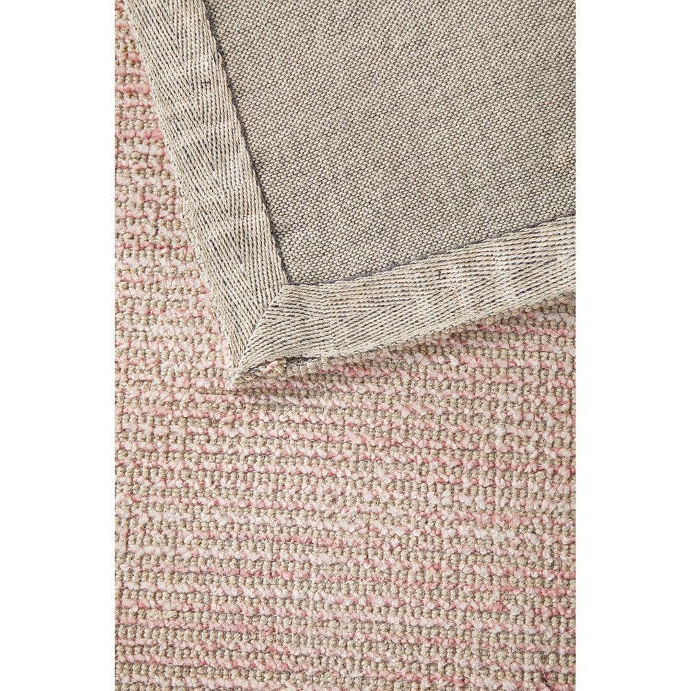 Allie Rose Cotton Rayon Rug featuring speckled textured pattern in blush pink, beige on pale cream, hand-loomed cotton-rayon
