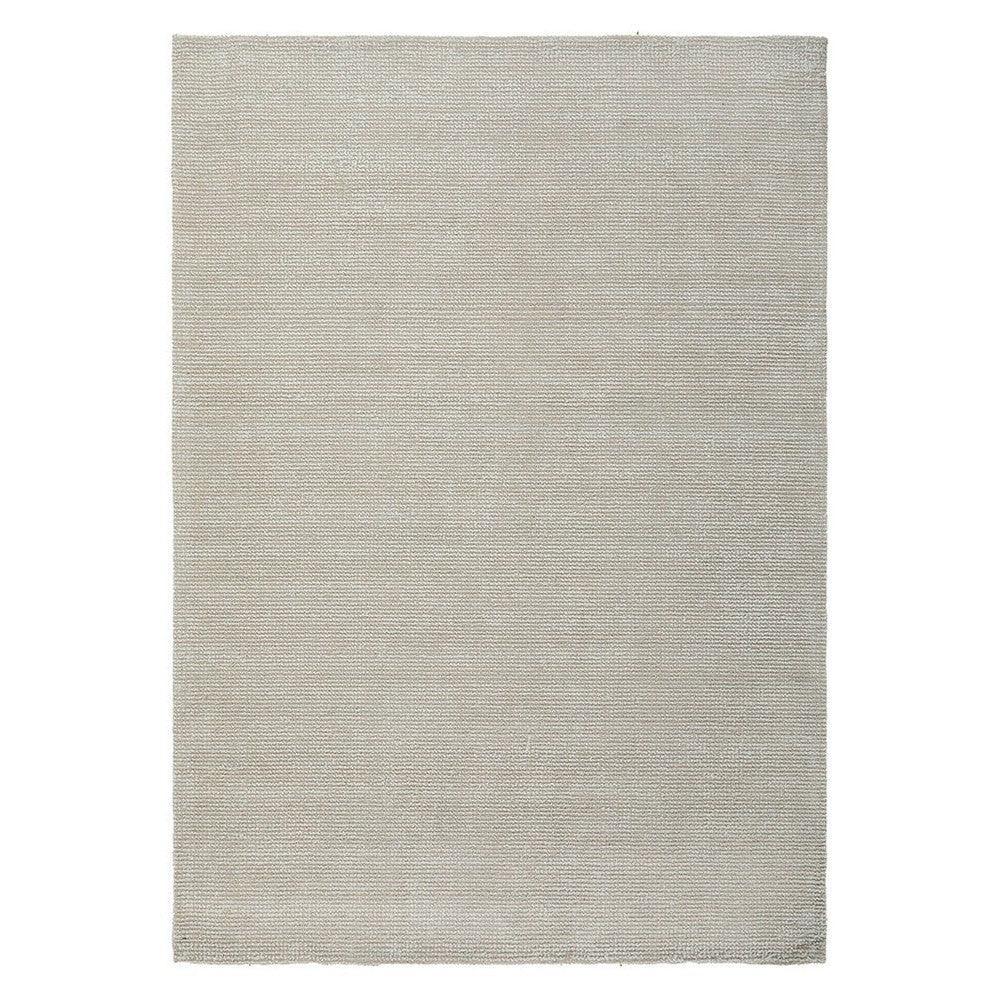 Allie Sky Cotton Rayon Rug featuring subtle tonal gradient in ivory, light grey and taupe on cream background, woven cotton-rayon