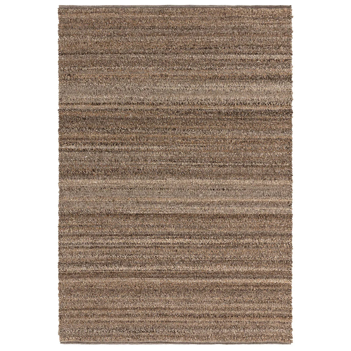 Asiatic Abbus Tawny Brown rectangle rug styled in a living room