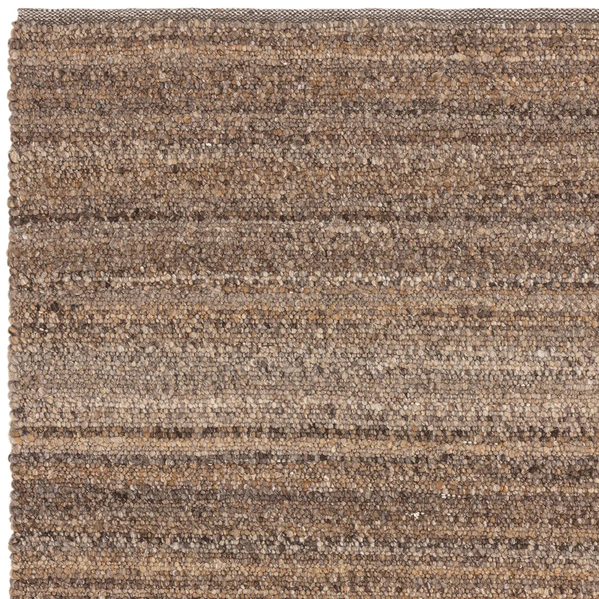 Asiatic Abbus Tawny Brown Designer Rug featuring striped texture in tawny brown, chestnut and beige on beige tufted wool