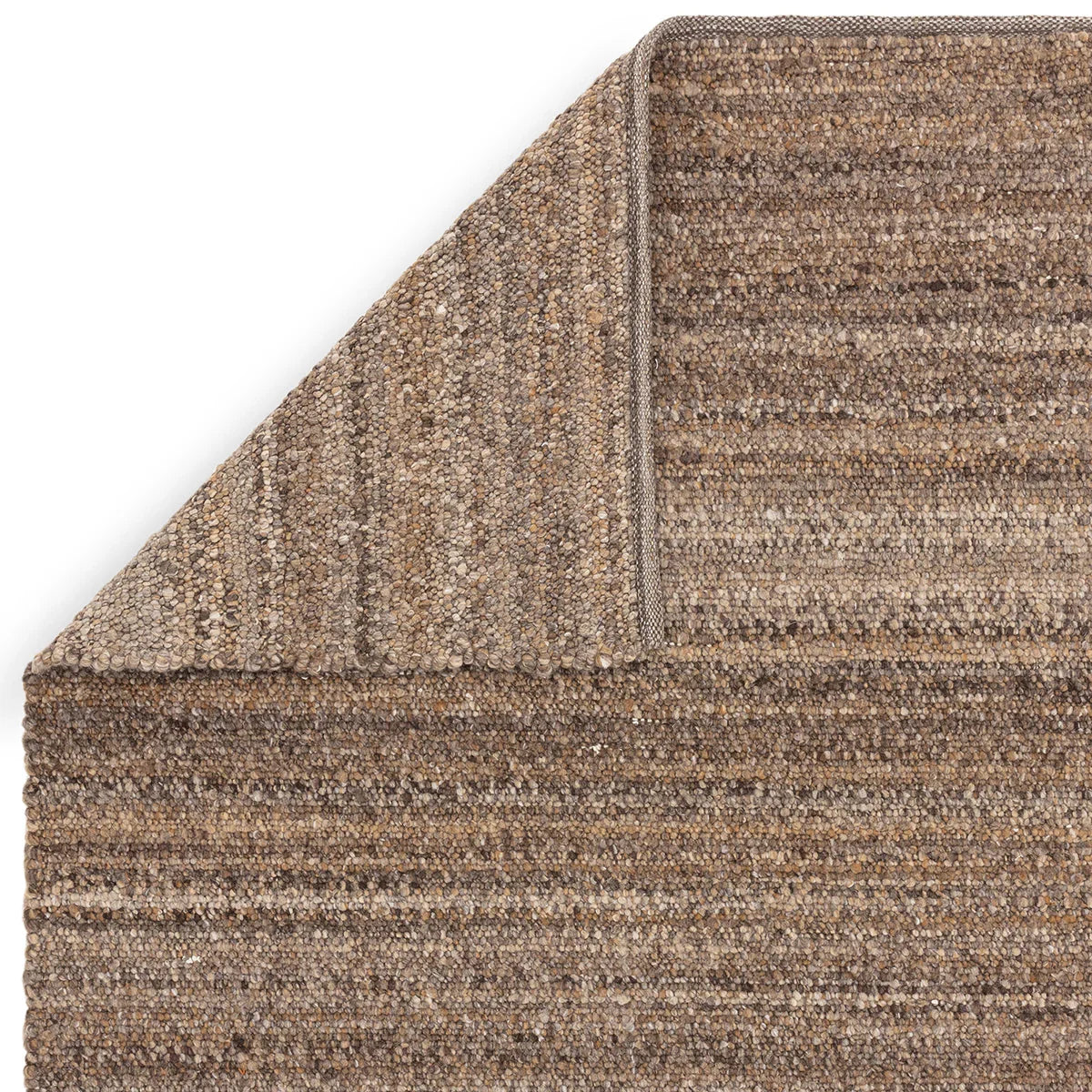 Asiatic Abbus Tawny Brown Designer Rug featuring textured stripe in tawny, camel, taupe & cream on white, power-loomed wool