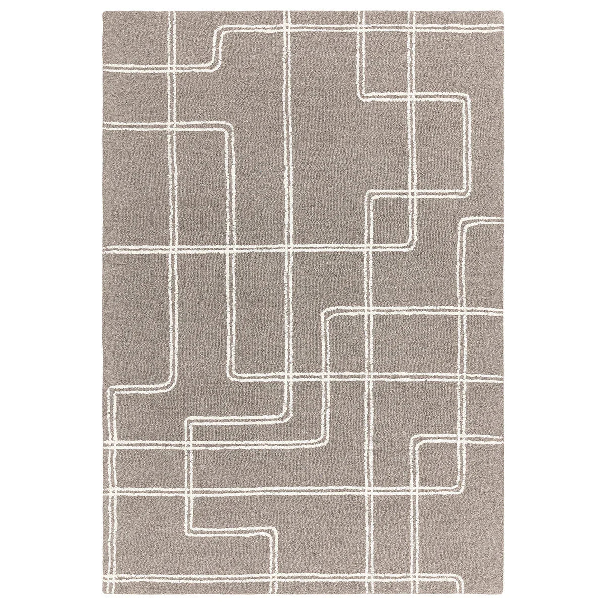 Asiatic Ada Grey rectangle rug styled in a living room