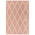 Asiatic Albany Diamond Pink rectangle rug styled in a living room