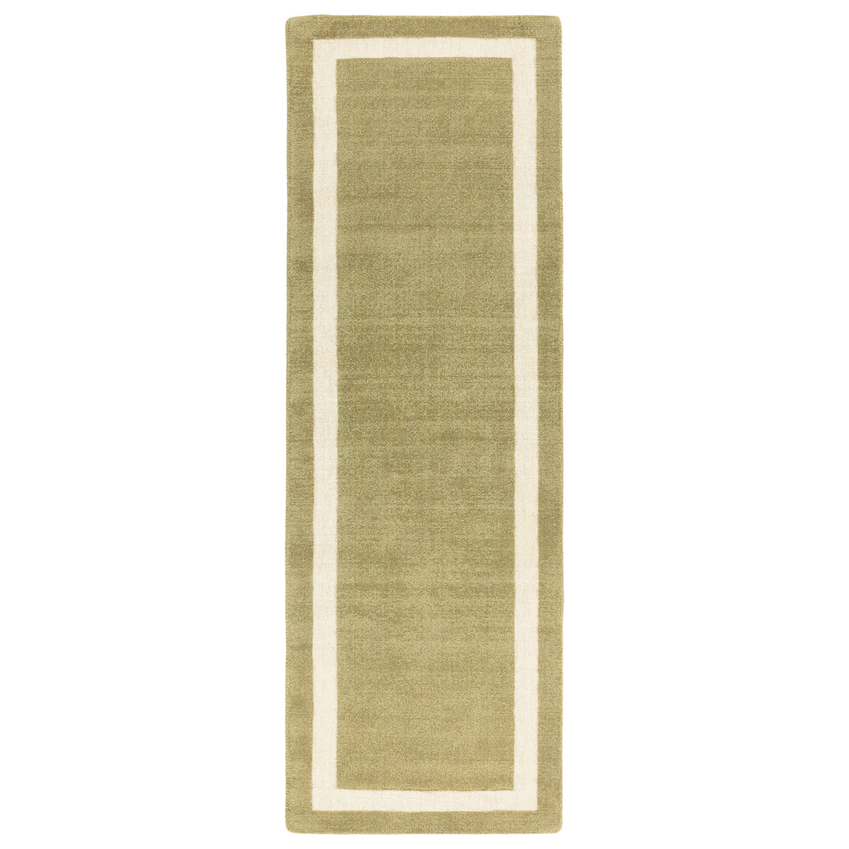 Asiatic Albi Green runner rug styled in a living room