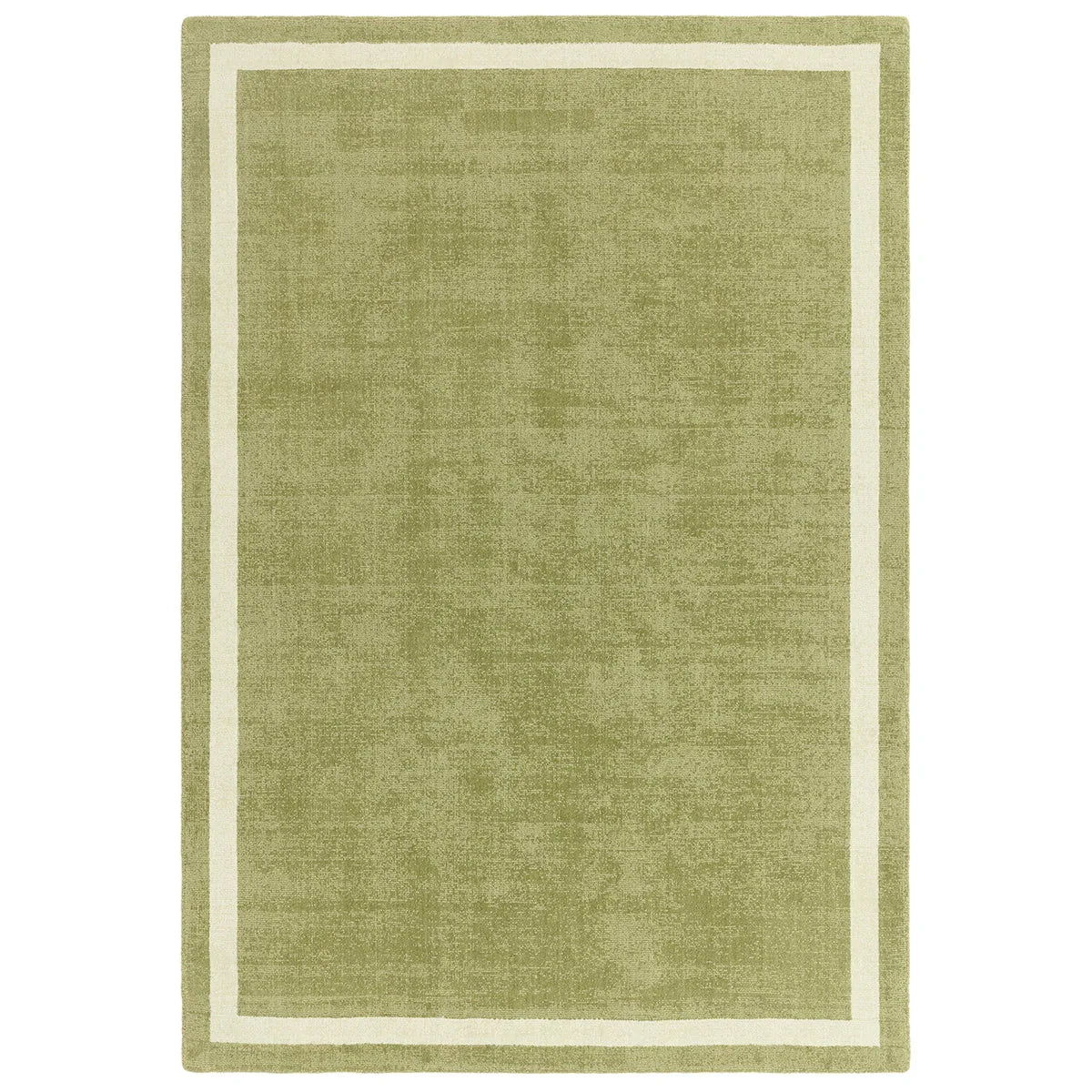 Asiatic Albi Green rectangle rug styled in a living room