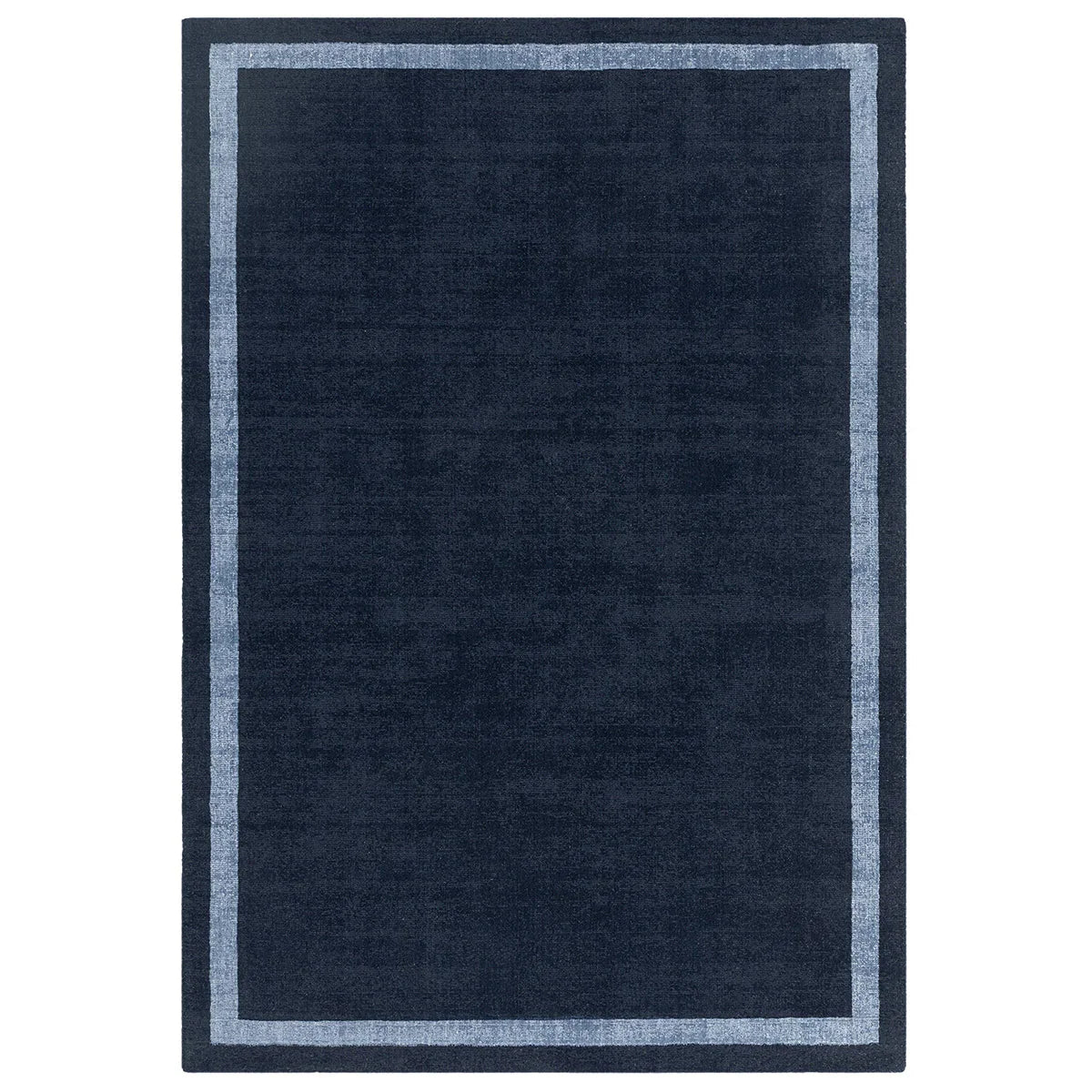 Asiatic Albi Navy rectangle rug styled in a living room