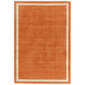 Asiatic Albi Orange rectangle rug styled in a living room