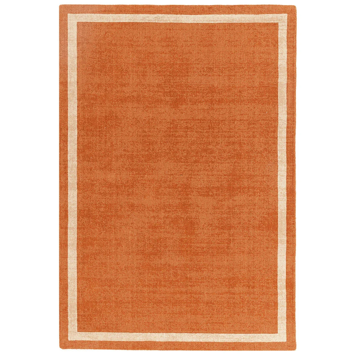 Asiatic Albi Orange rectangle rug styled in a living room