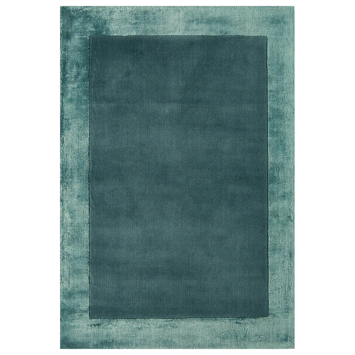 Asiatic Ascot Aqua Blue rectangle rug styled in a living room
