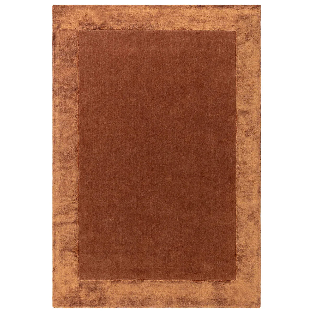 Asiatic Ascot Rust rectangle rug styled in a living room