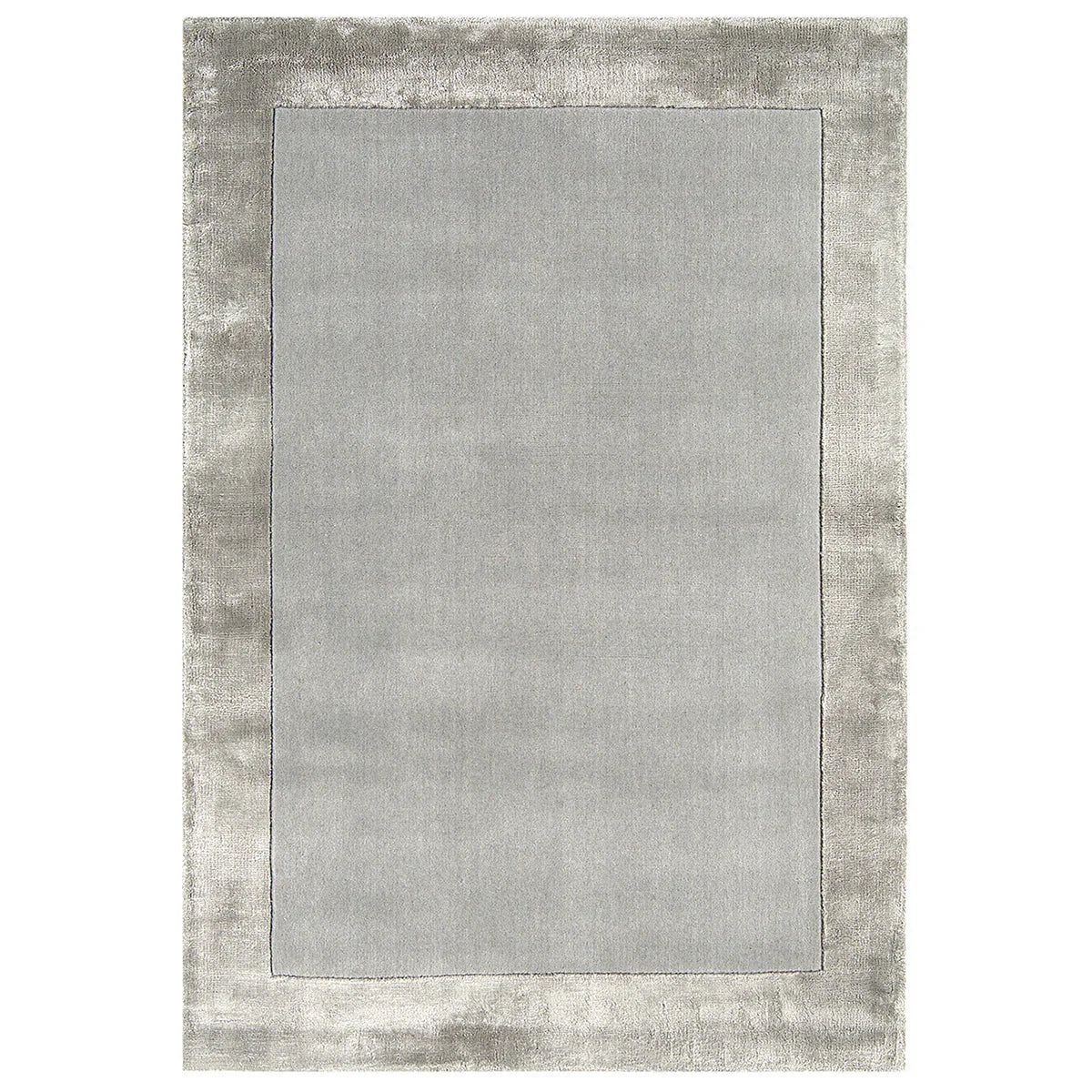Asiatic Ascot Silver rectangle rug styled in a living room