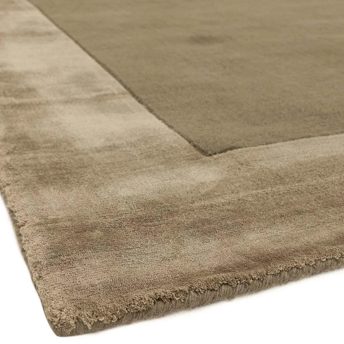 Asiatic Ascot Taupe Designer Rug featuring tonal colour-block pattern in taupe, beige, cream on white, machine-made wool