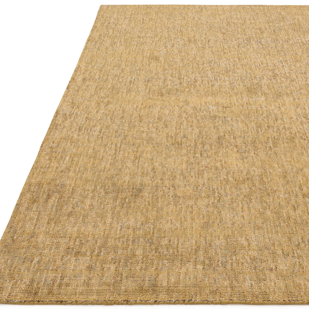 Asiatic Aston Ochre Designer Rug featuring textured plain-weave in ochre, beige and grey on white background, hand-tufted wool