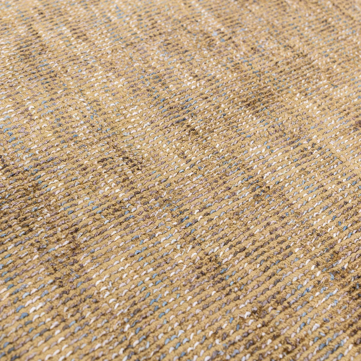Asiatic Aston Ochre Designer Rug featuring speckled weave in ochre, cream and pale blue on warm ochre, hand-tufted wool