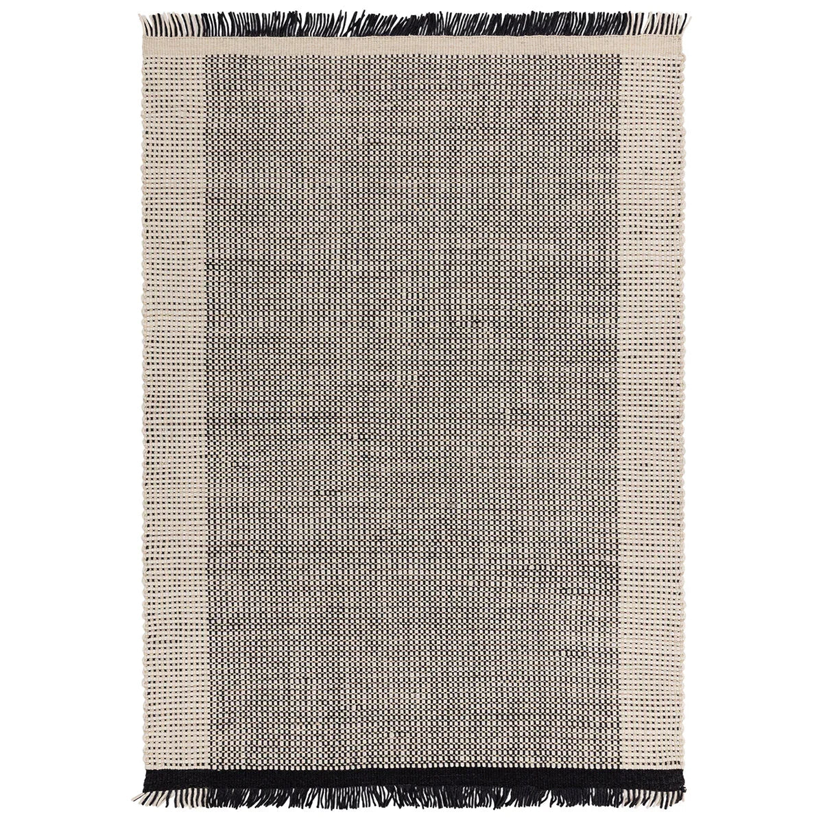Asiatic Avalon Monochrome rectangle rug styled in a living room