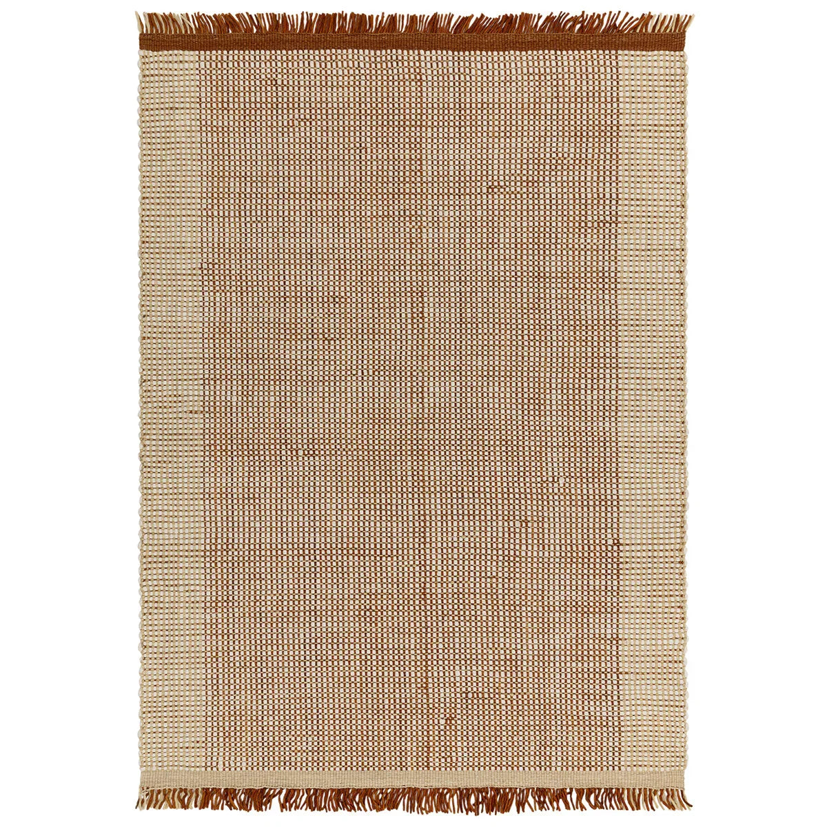 Asiatic Avalon Rust rectangle rug styled in a living room