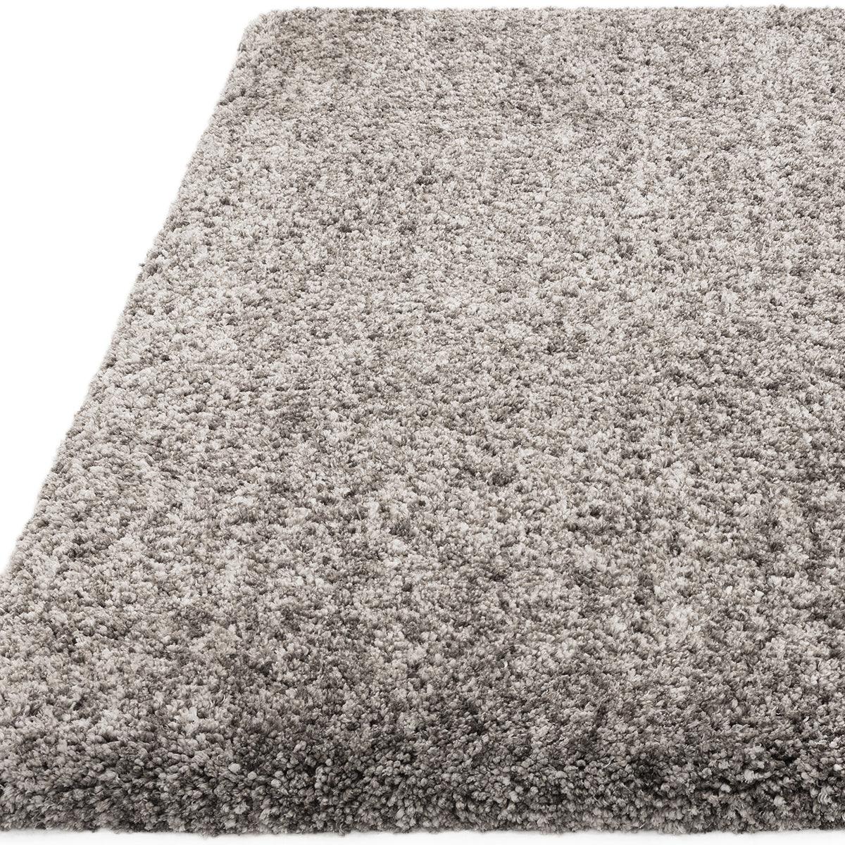 Asiatic Barnaby Grey Designer Rug featuring textured shag in light grey, grey and charcoal on white, machine-made