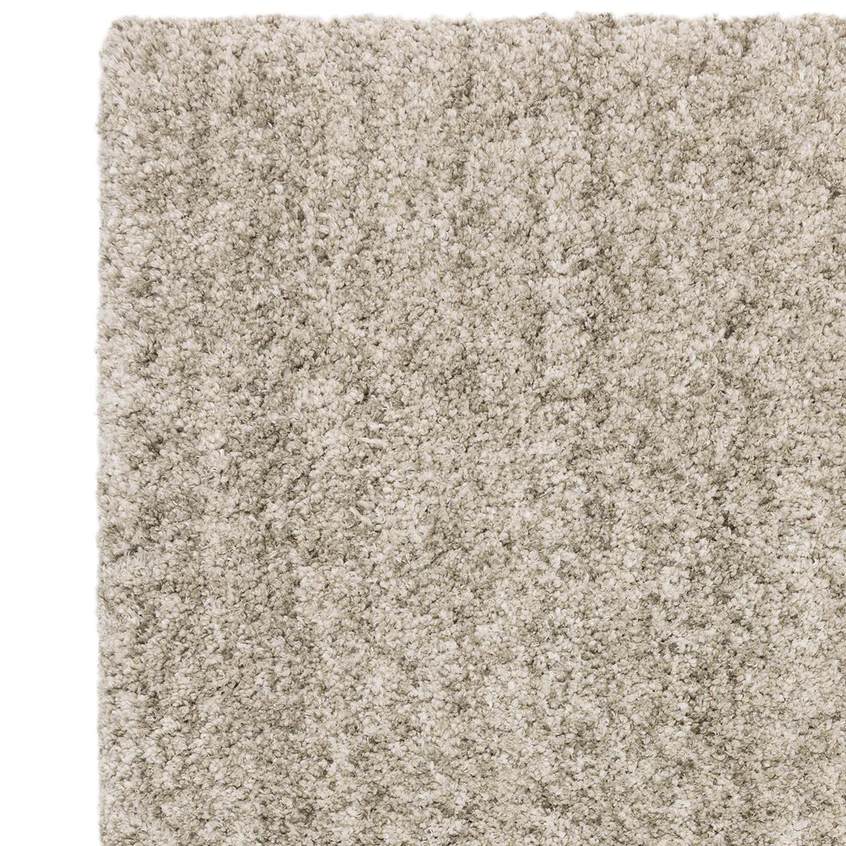 Asiatic Barnaby Sage Designer Rug featuring solid textured shag in beige, taupe and cream on white background