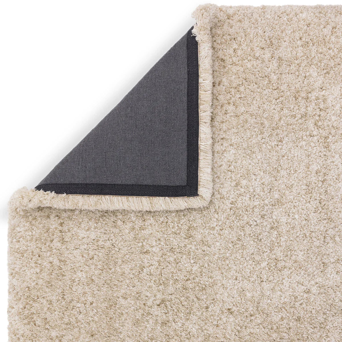 Asiatic Barnaby Sand Designer Rug featuring shag texture in sand beige, cream and navy on beige, hand-tufted wool