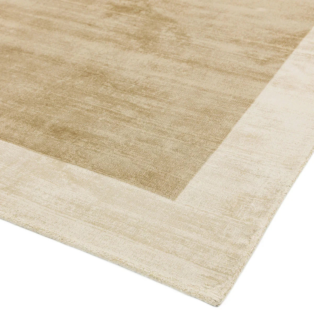 Asiatic Blade Border Putty Champagne Designer Rug featuring blade-border in beige and cream on white, machine-made wool