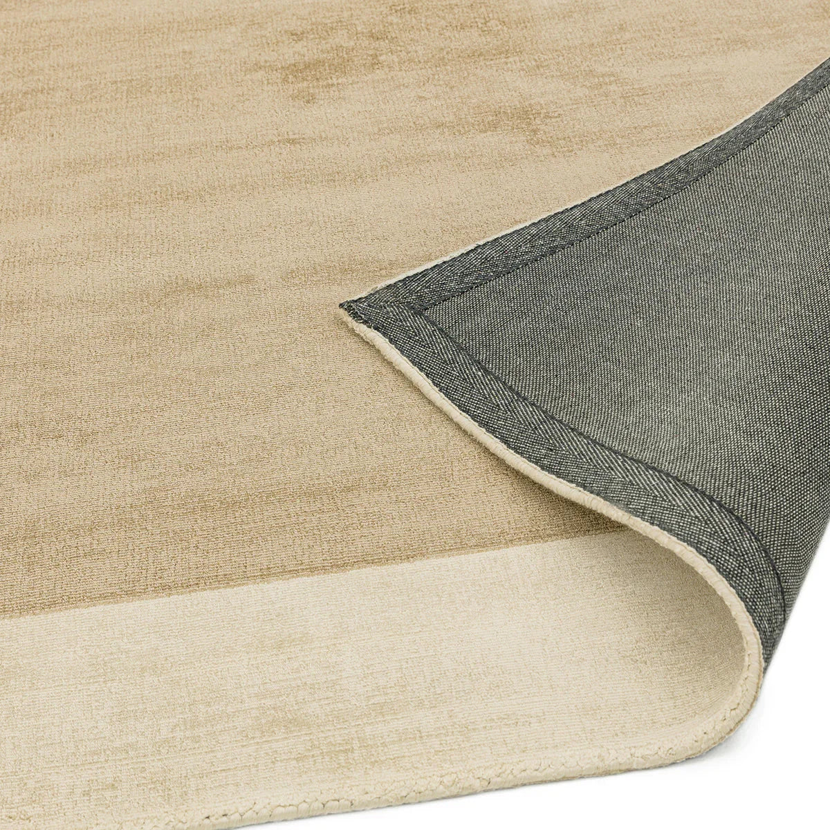 Asiatic Blade Border Putty Champagne Rug featuring blade-border in champagne beige with denim-blue border, hand-tufted wool