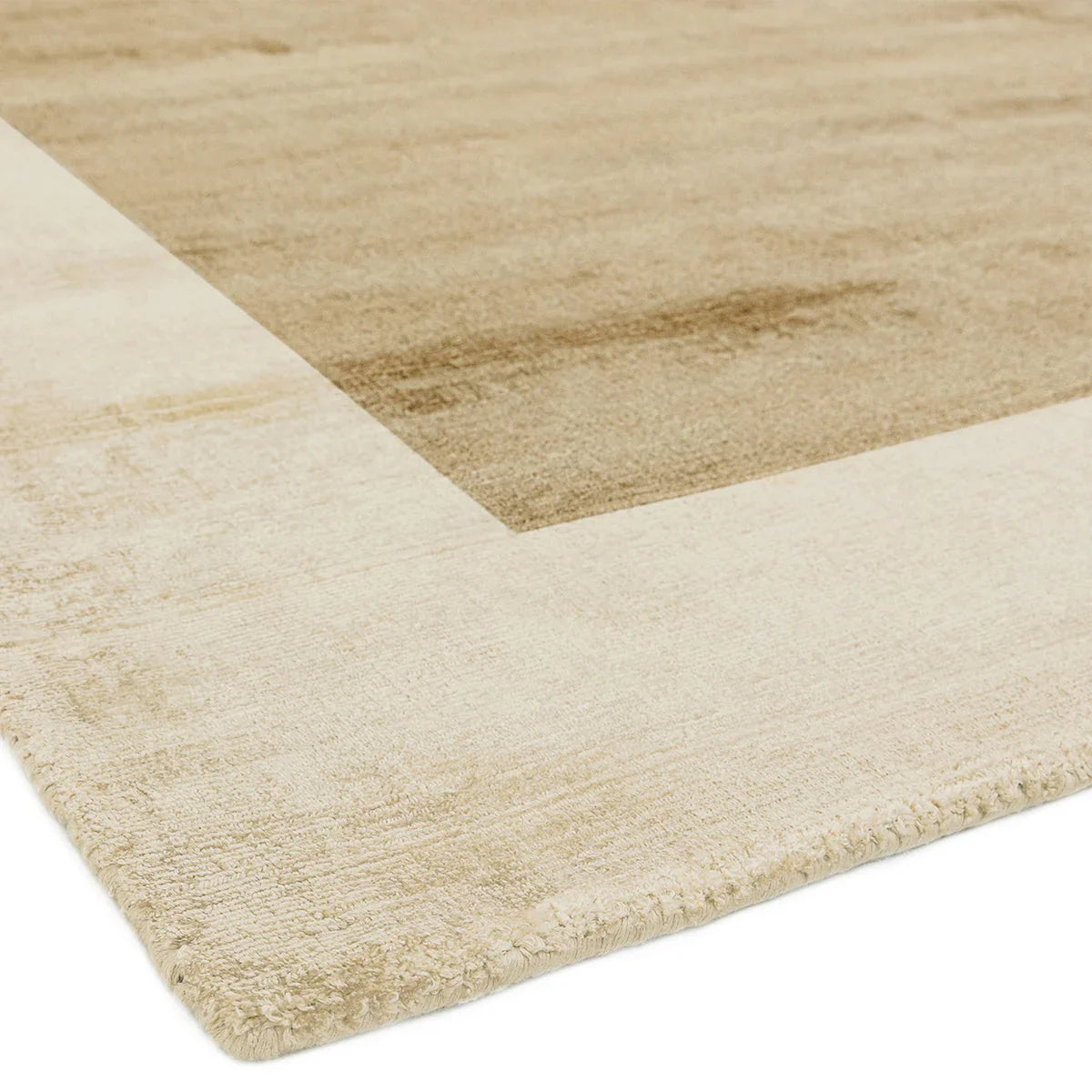 Asiatic Blade Border Putty Champagne Rug featuring block in champagne, beige and taupe on cream, machine-made wool