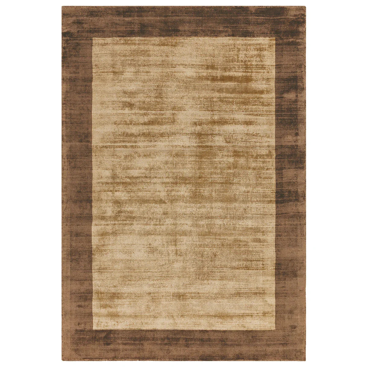 Asiatic Blade Border Choco Mocha rectangle rug styled in a living room