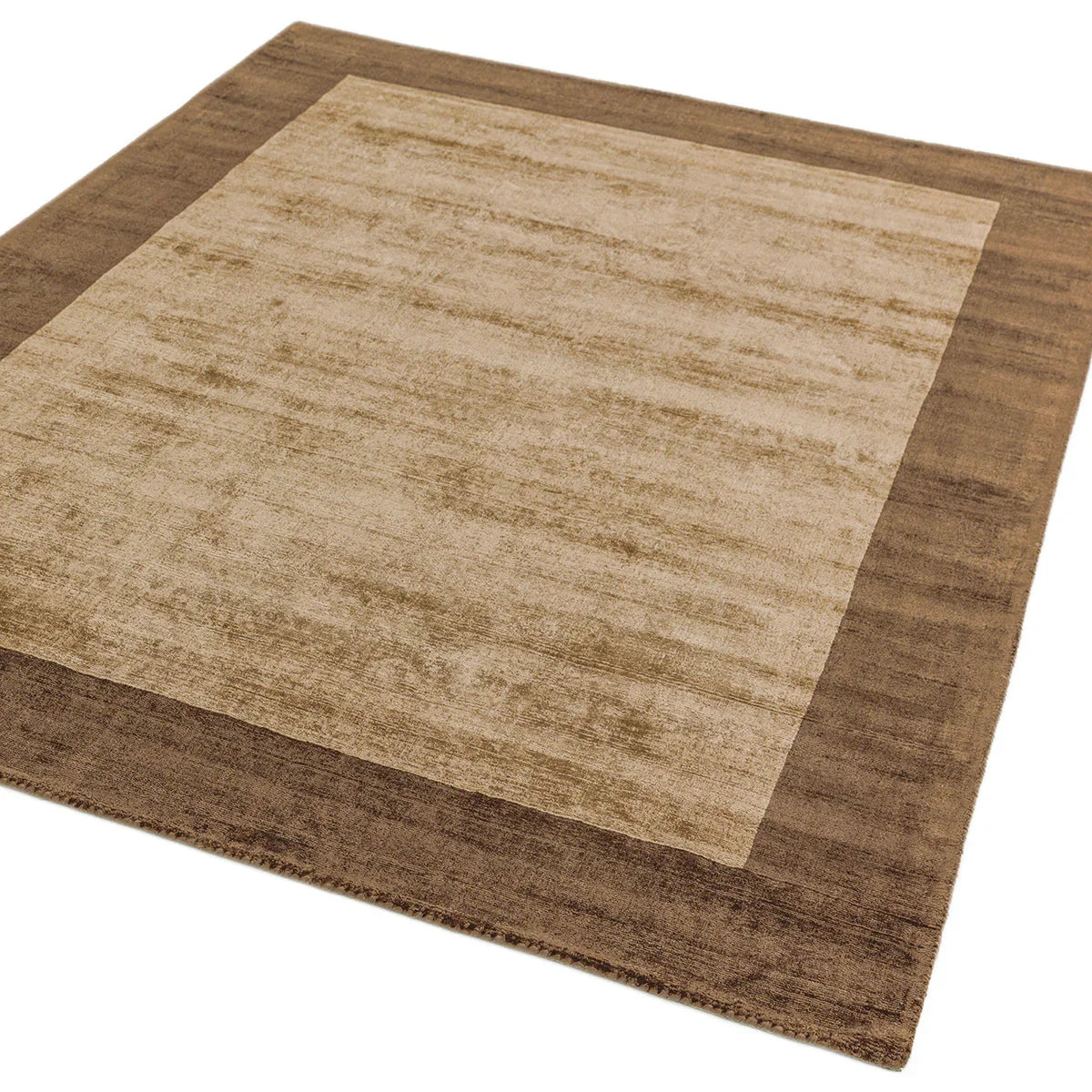 Asiatic Blade Border Choco Mocha Rug featuring blade-border design in mocha brown and beige on white, machine-made wool