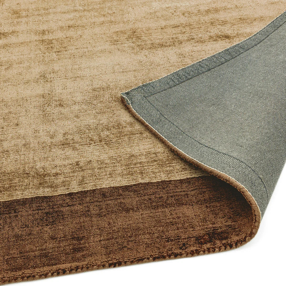 Asiatic Blade Border Choco Mocha Rug with blade-border in chocolate brown, mocha and bluegrey on beige, hand-tufted wool