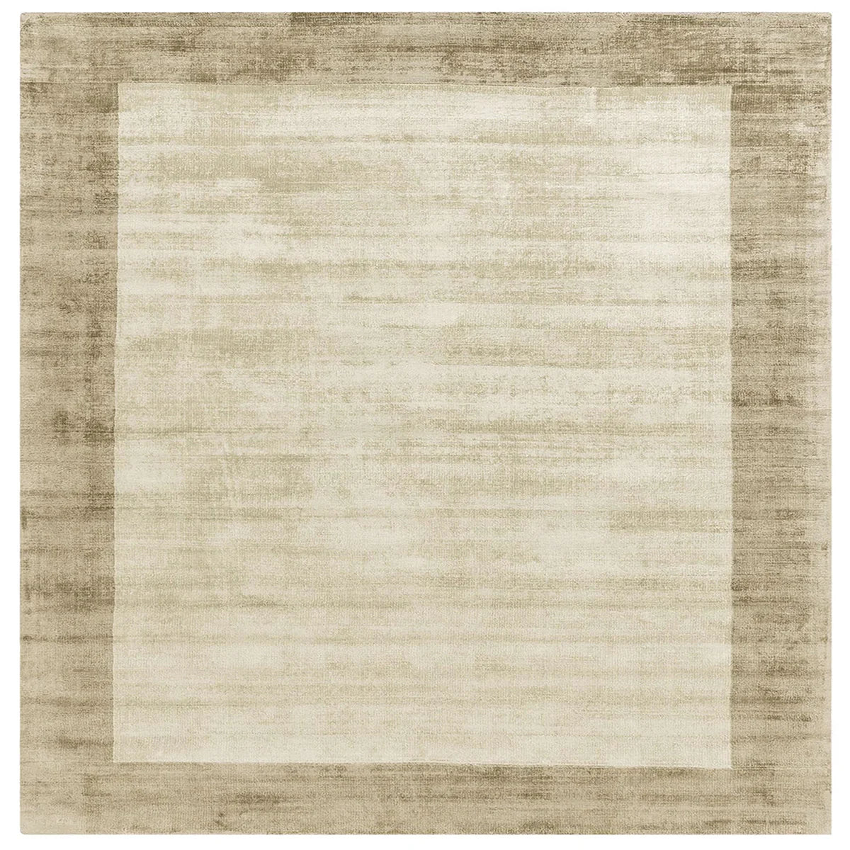 Asiatic Blade Border Smoke Putty Square square rug styled in a living room