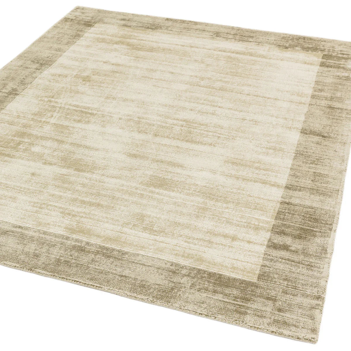 Asiatic Blade Border Smoke Putty Rug featuring blade border in putty, cream and taupe on ivory background, hand-tufted wool