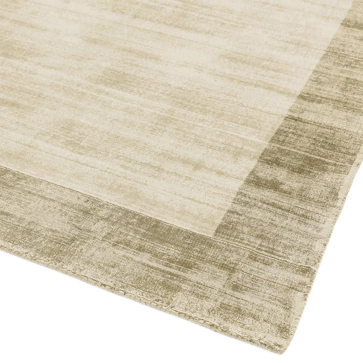 Asiatic Blade Border Smoke Putty Rug featuring blade-border pattern in putty, beige and taupe on white power-loomed wool