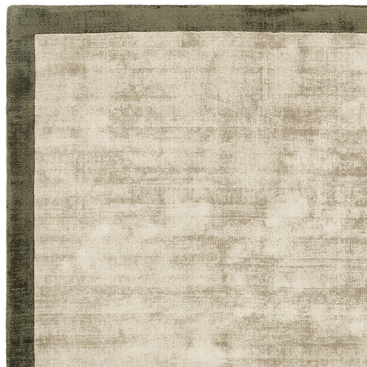 Asiatic Blade Border Sage Olive Rug featuring blade-border in sage olive beige on beige background, machine-made wool