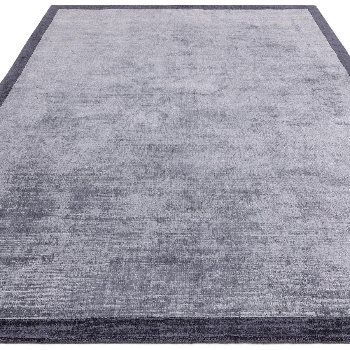 Asiatic Blade Border Airforce Navy 06 Designer Rug featuring blade-border design in airforce navy on grey, machine-made wool
