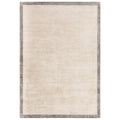 Asiatic Blade Border Putty Silver 07 rectangle rug styled in a living room