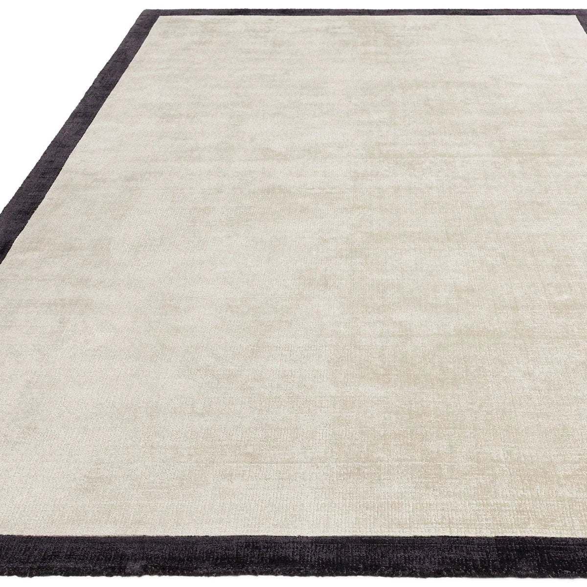 Asiatic Blade Border Putty Charcoal 10 Rug featuring blade border in putty beige and charcoal on beige, hand-tufted wool