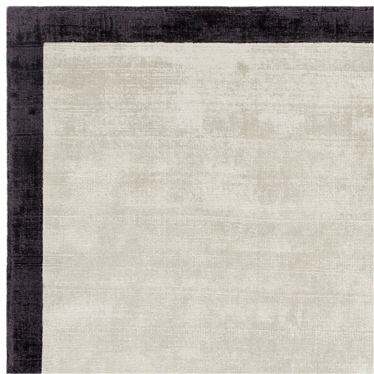 Asiatic Blade Border Putty Charcoal Rug featuring blade-border design in putty, cream and charcoal on cream background, hand-tufted wool