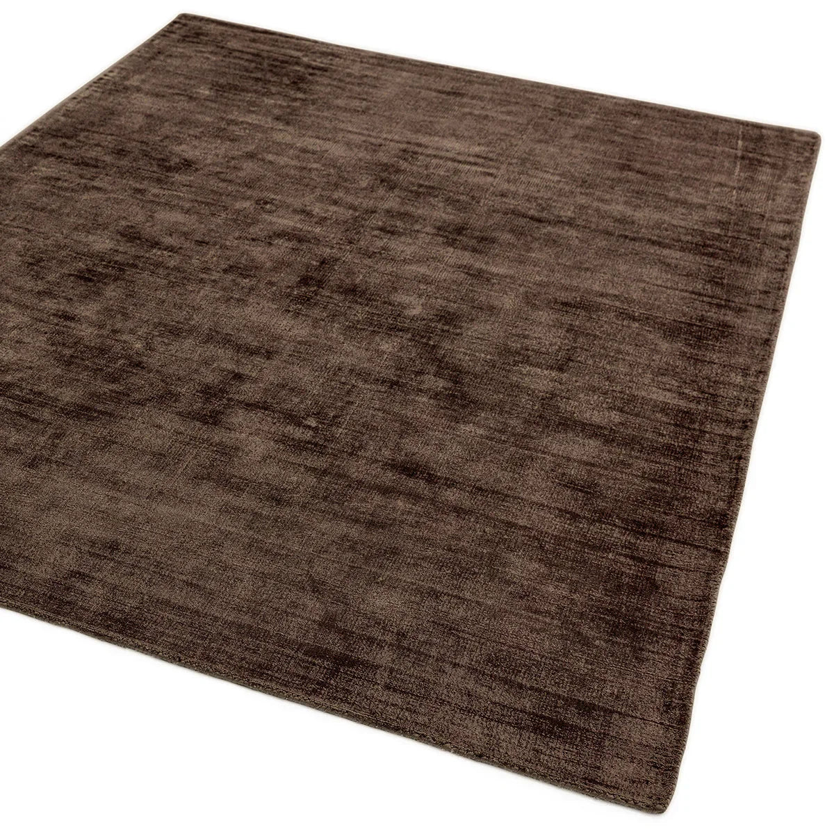 Asiatic Blade Chocolate Designer Rug featuring solid-toned distressed texture in rich chocolate brown on white background, machine-made wool