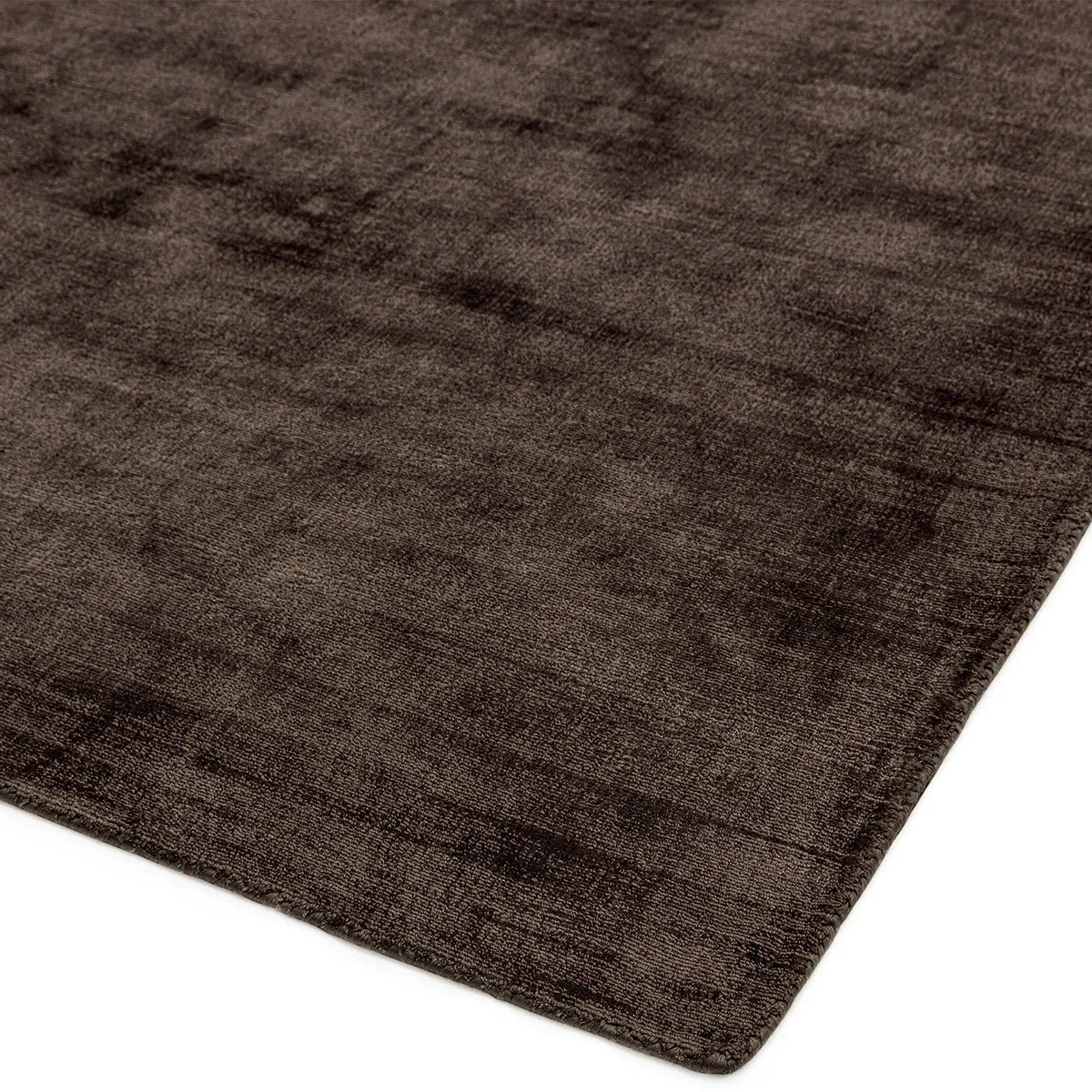 Asiatic Blade Chocolate Designer Rug featuring textured solid in dark chocolate brown on white background, machine-made wool