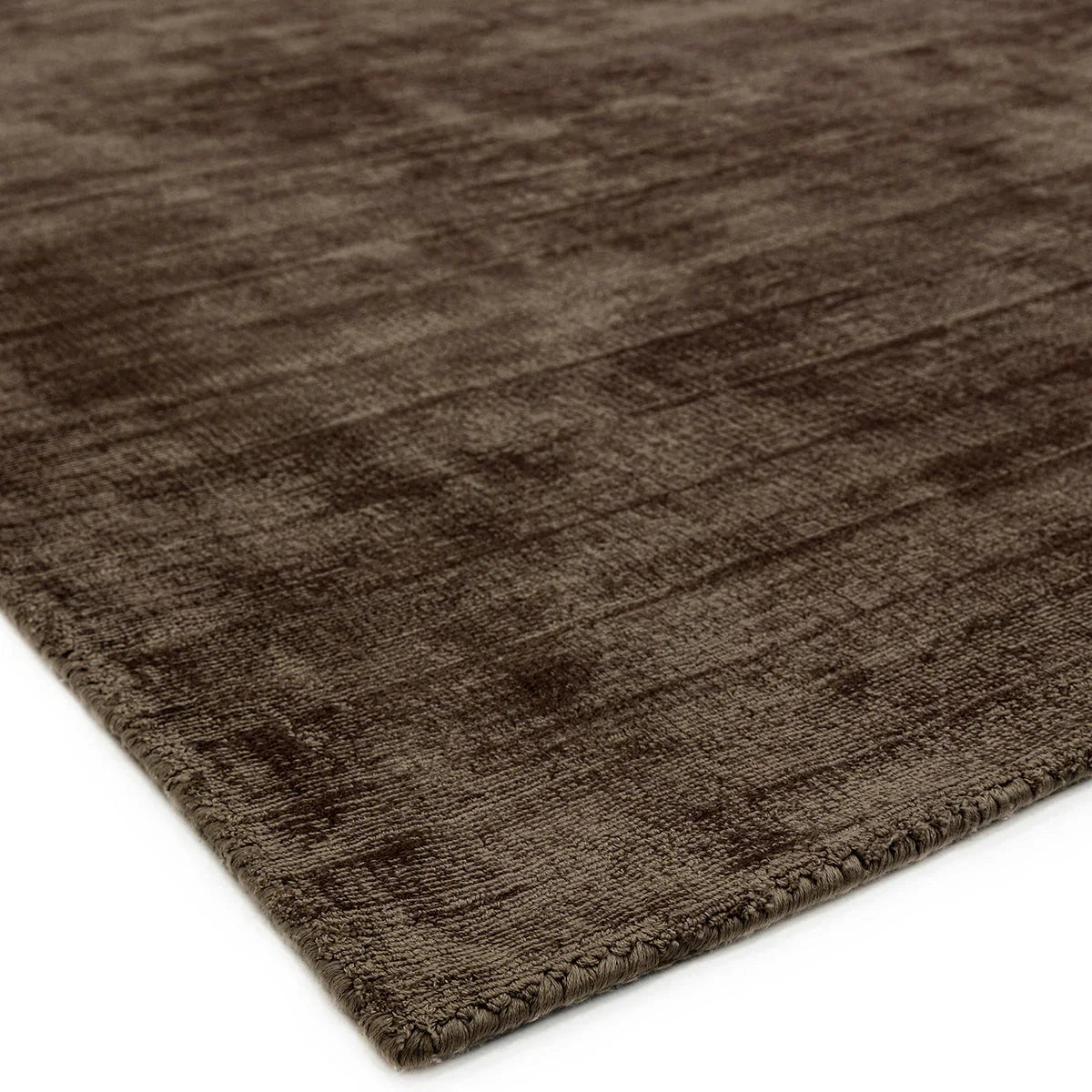 Asiatic Blade Chocolate Designer Rug featuring distressed pattern in chocolate brown espresso mocha on white tufted wool