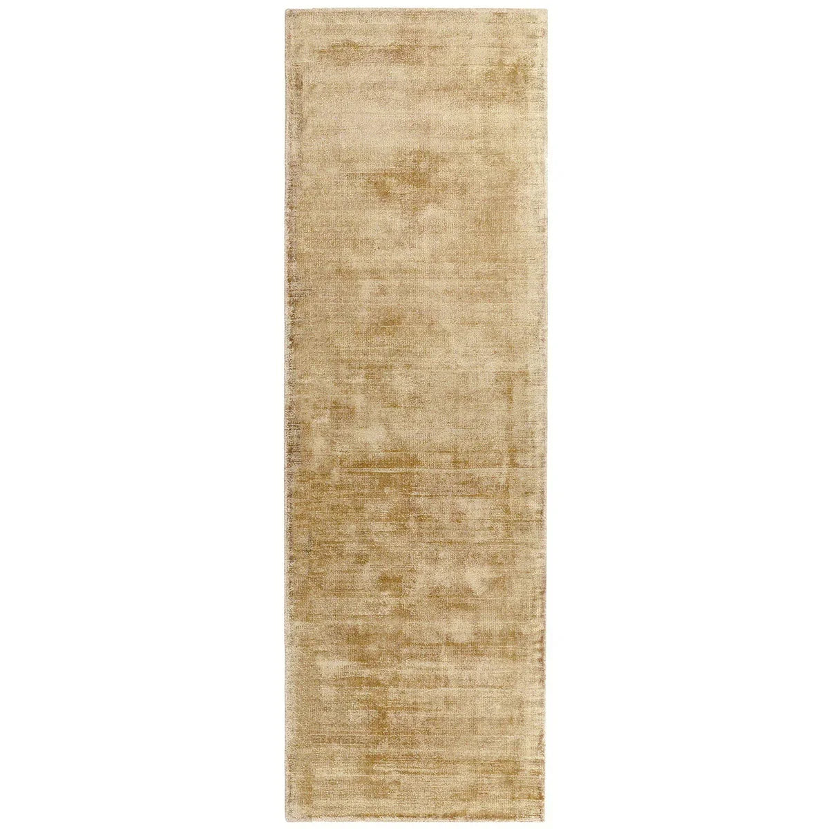 Asiatic Blade Soft Gold runner rug styled in a living room