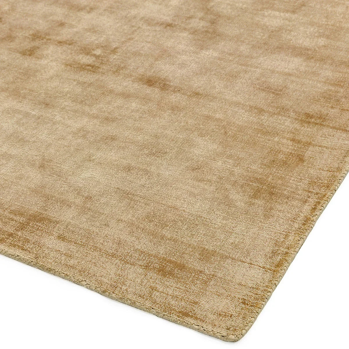Asiatic Blade Soft Gold Designer Rug featuring solid-tone texture in soft gold and beige on white, machine-made wool